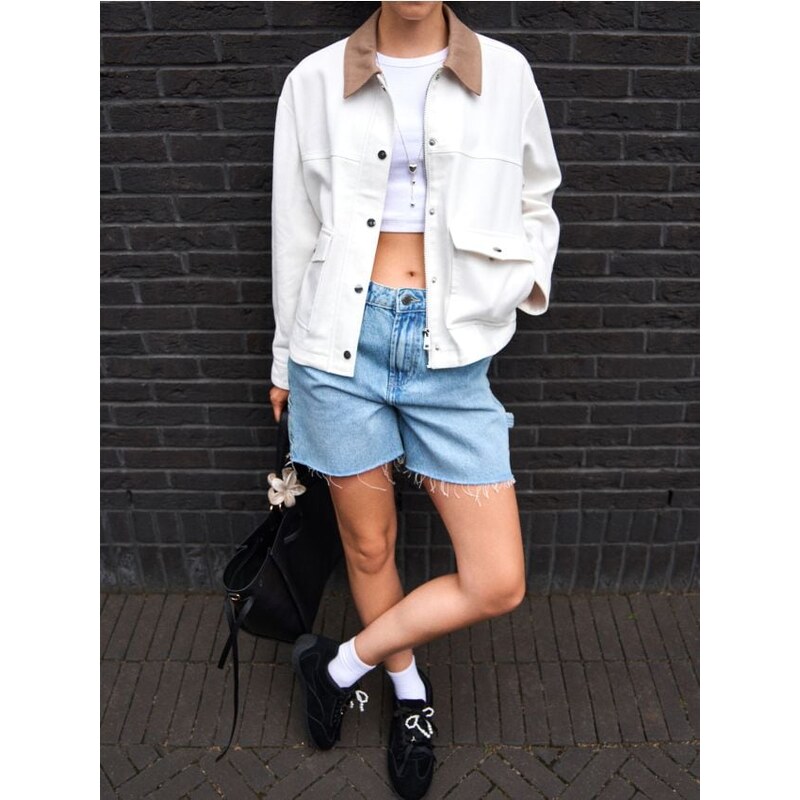 Sinsay - Bunda typu shacket - krémová 65739858