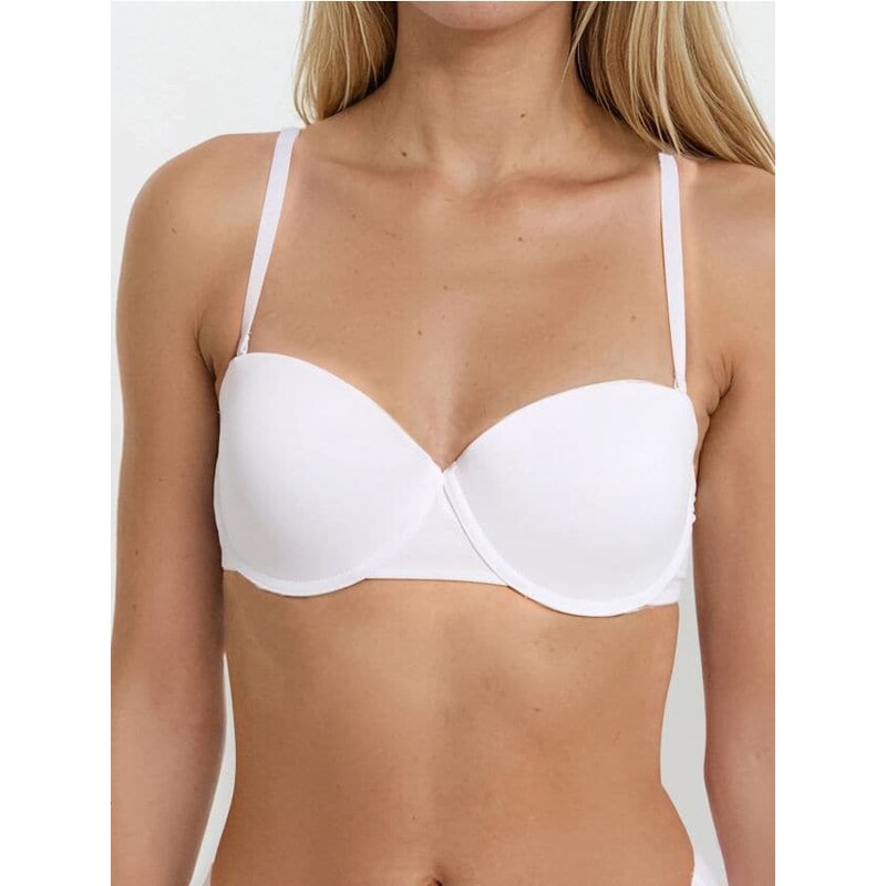 Sinsay - Balkonetka s odnímateľnými ramienkami - krémová 65738118