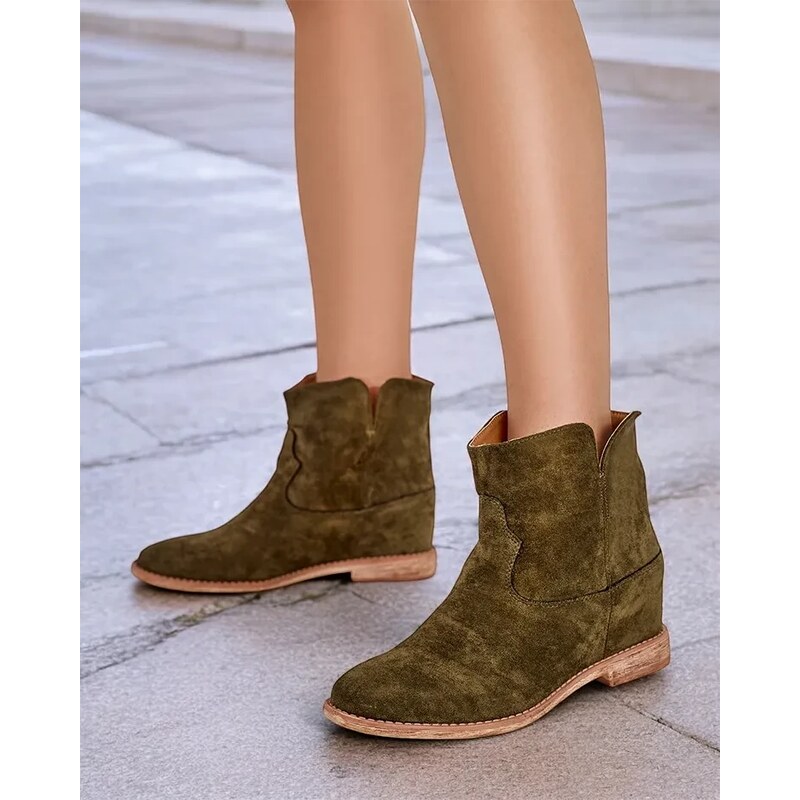 Resti Cowboy-style ankle boots on a covered wedge Blueston 64979219