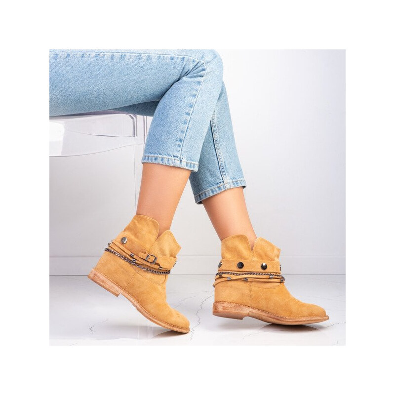 Resti Brown cowboy boots on an indoor wedge Salem - Footwear 64978994