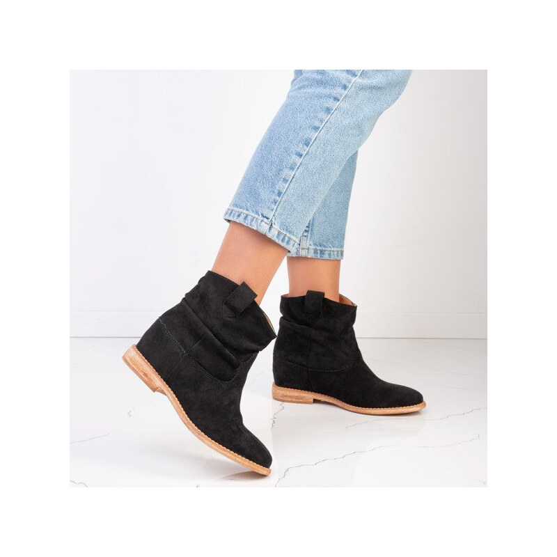 Resti Black boots ala cowgirls on a covered anchor Daressco - Footwear 64978995