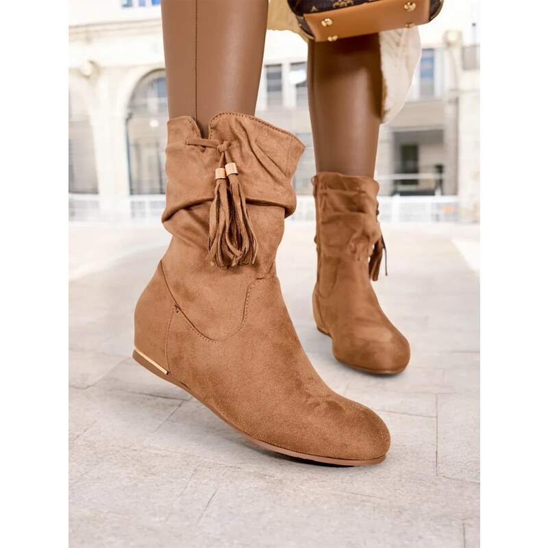 Resti Eko - suede ankle boots on a hidden wedge Lovely 64978992