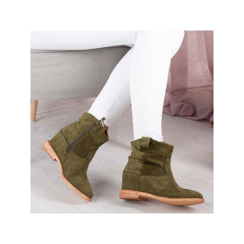 Resti Green cowboy boots on a covered Astrit wedge - Footwear 64979000