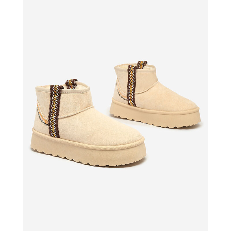 Resti Womens short boots ala snow boots with ornament Erititta 64979131