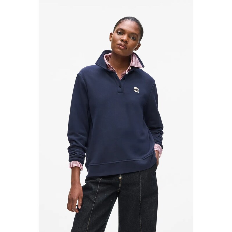 Bavlnené tričko s dlhým rukávom Karl Lagerfeld IKON 66513869