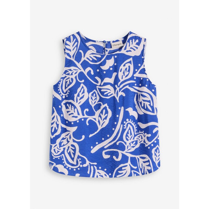 bonprix Blúzkový top s potlačou, farba modrá 66667233