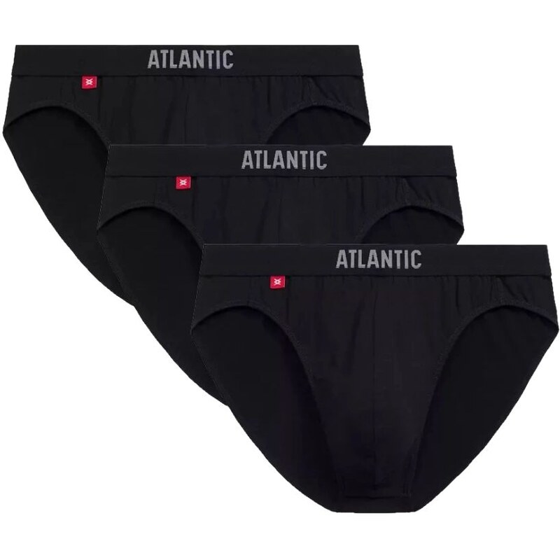 Atlantic Pánske slipy 3 pack 094 black 64980510