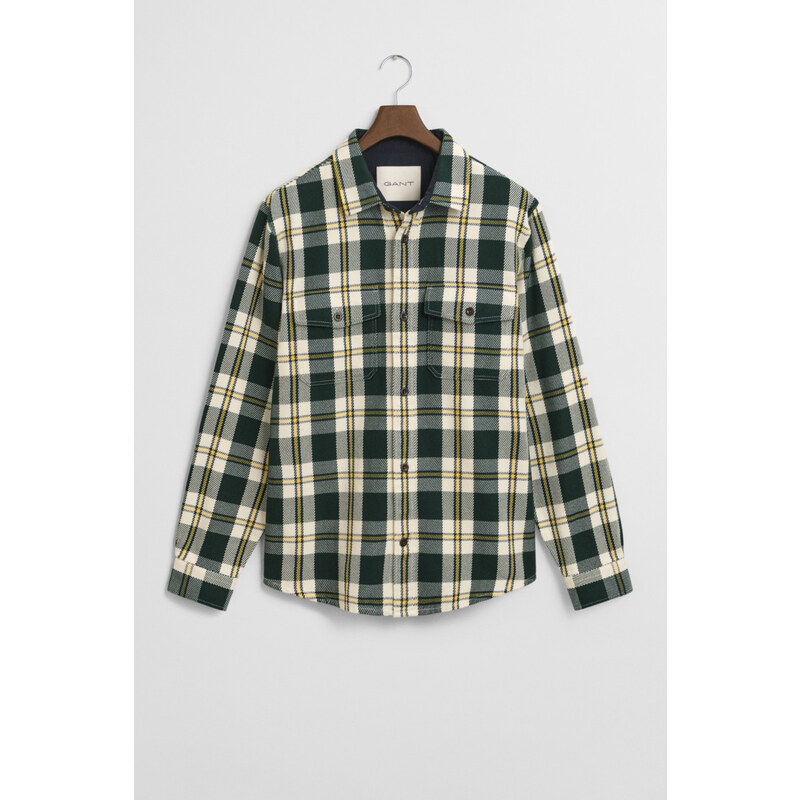 KOŠEĽA GANT HEAVY TWILL CHECK OVERSHIRT TARTAN GREEN 64980710