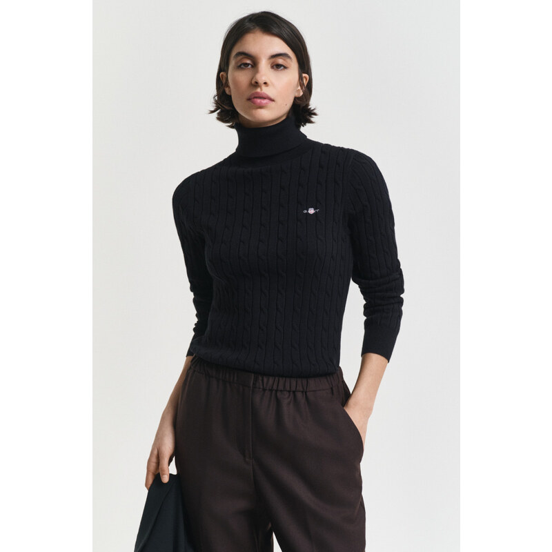 ROLÁK GANT STRETCH COTTON CABLE TURTLENECK BLACK 64980737