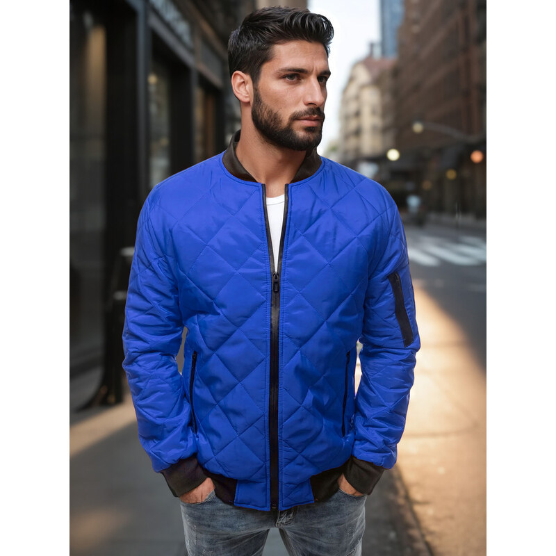 Pánska bunda prešívaná bomber jacket burgundská červená Dstreet TX2209 65502731