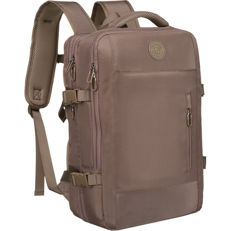 Béžový cestovný batoh Peterson z cordury s priehradkou na laptop a USB 64983334