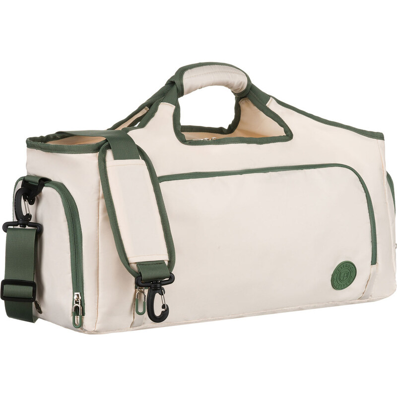Víkendová cestovná taška Peterson ecru-zelená s komorou na obuv a 64983330