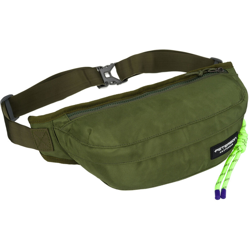 Praktická zelená pánska ľadvinka z odolného polyestru so štýlovou 64983347