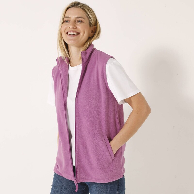 Fleecová vesta na zips purpurová 048 Blancheporte 61843491