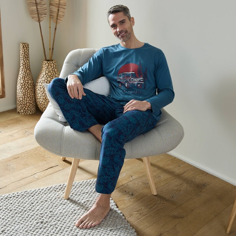 Pyžamové nohavice s potlačou modrá 046 Blancheporte 56966753