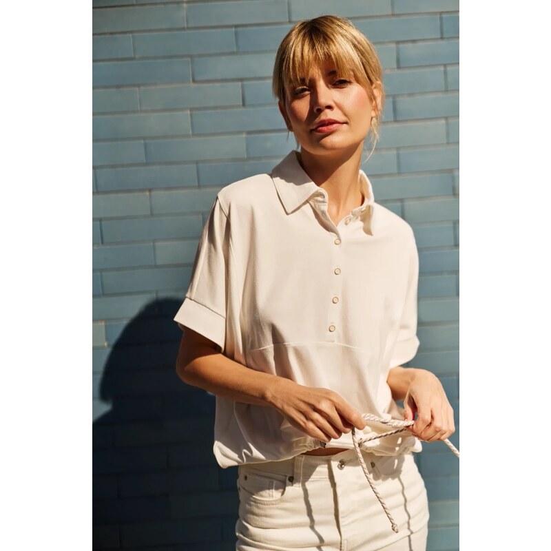 Marisse Womens Sweatshirt L-Bl-4613 Off White 64988822