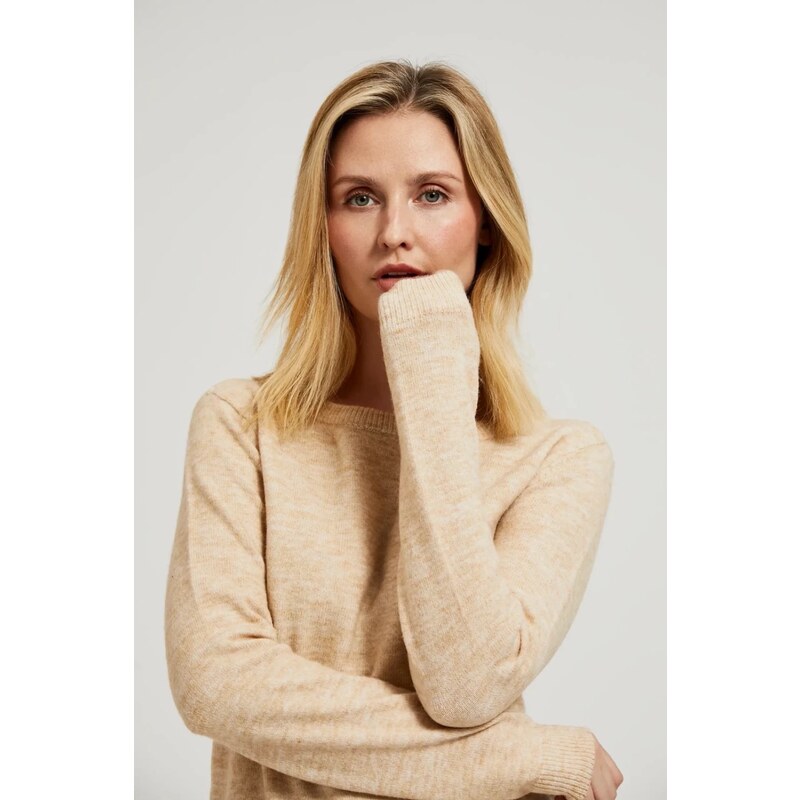 Marisse Womens Sweater Z-Sw-4510 Beige Mel 65387448