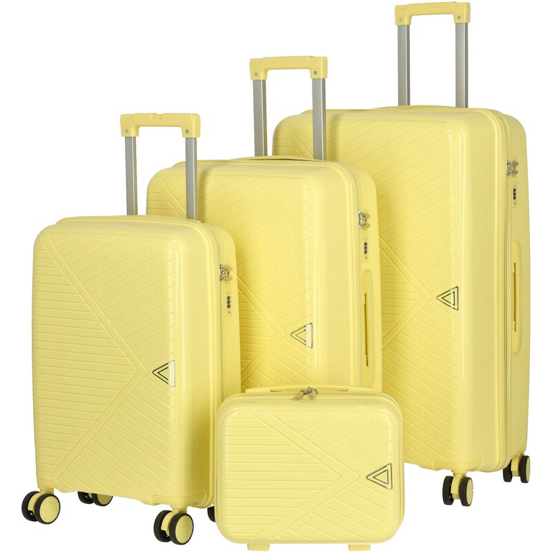 ORMI Cestovný plastový kufor Mervin veľkosť SADA, svetlo žltý 66436528