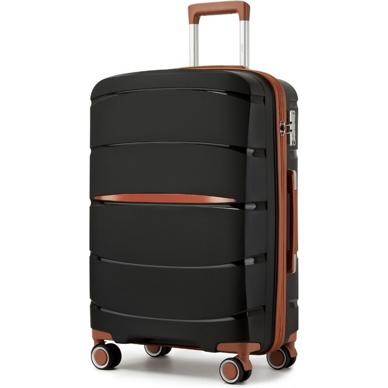 Kufor - KONO PP, stredný 24 s hnedými detailmi – čierny 67205611