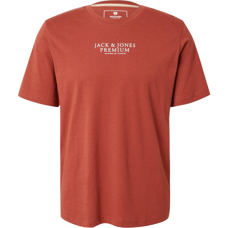 Jack & Jones Premium Tričko JPRBLUARCHIE hrdzavohnedá / biela 64991513