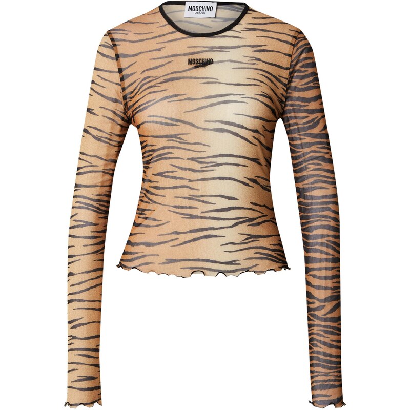 Moschino Jeans Tričko pueblo / svetlohnedá / čierna 64991578