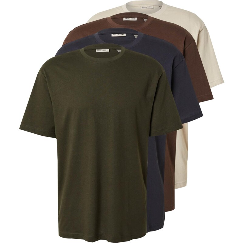 Only & Sons Tričko ONSFRED tmavomodrá / tmavohnedá / svetlosivá / 64991569