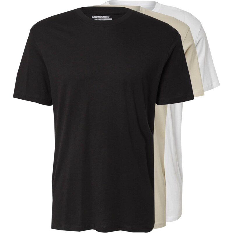 Only & Sons Tričko ONSMAX béžová / čierna / biela 64991576