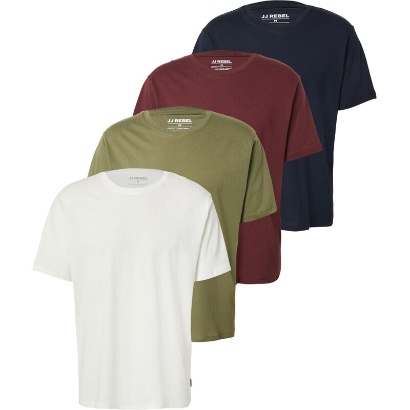 JJ Rebel Tričko námornícka modrá / kaki / vínovo červená / biela 65052363