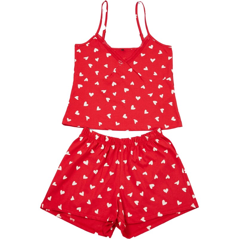 Trendyol Kraťasy jasne červená / biela 65660505