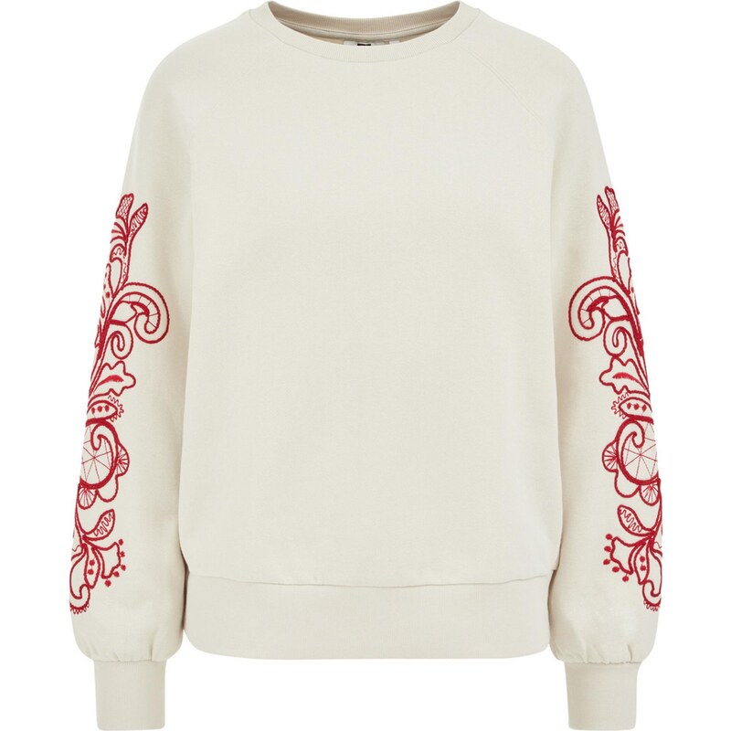 WE Fashion Mikina tmavočervená / prírodná biela 65658826