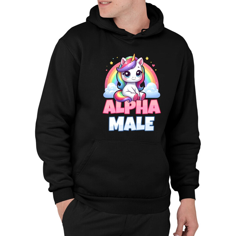 E-shop Garibald Alpha male - jednorožec s dúhou - pánska mikina s