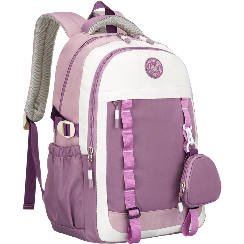 Bielo-fialový školský batoh z odolného polyesteru s praktickou 64991990