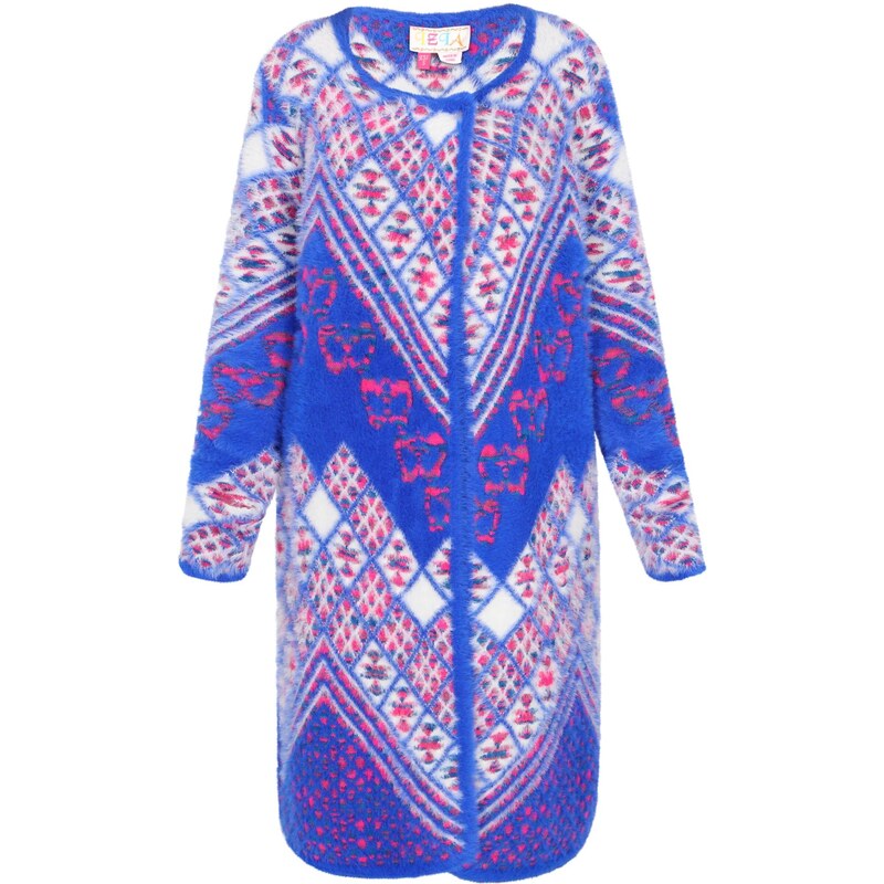 IZIA Kardigán modrá / červená / šedobiela 65657975