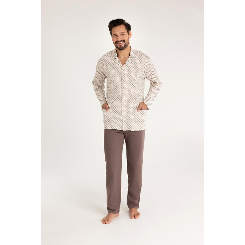 Regina 486 dlhé/r 2XL-3XL z25/26 pánske pyžamo bez zipsu 65447395