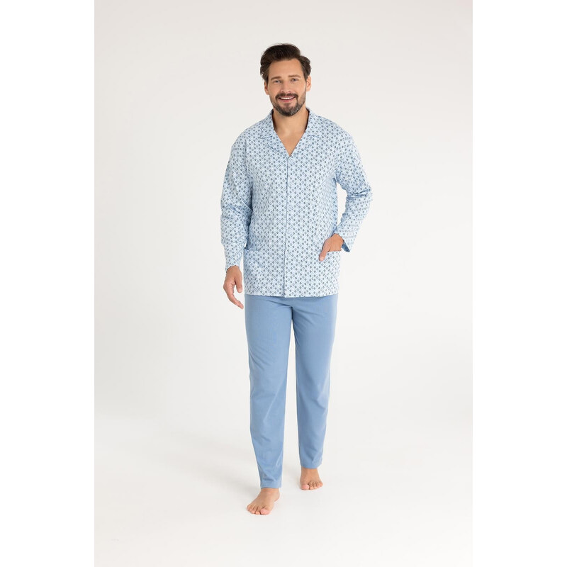 Pyžamo model 21266455 dlouhé/r 2XL3XL pánské rozepínací - Regina 69616365