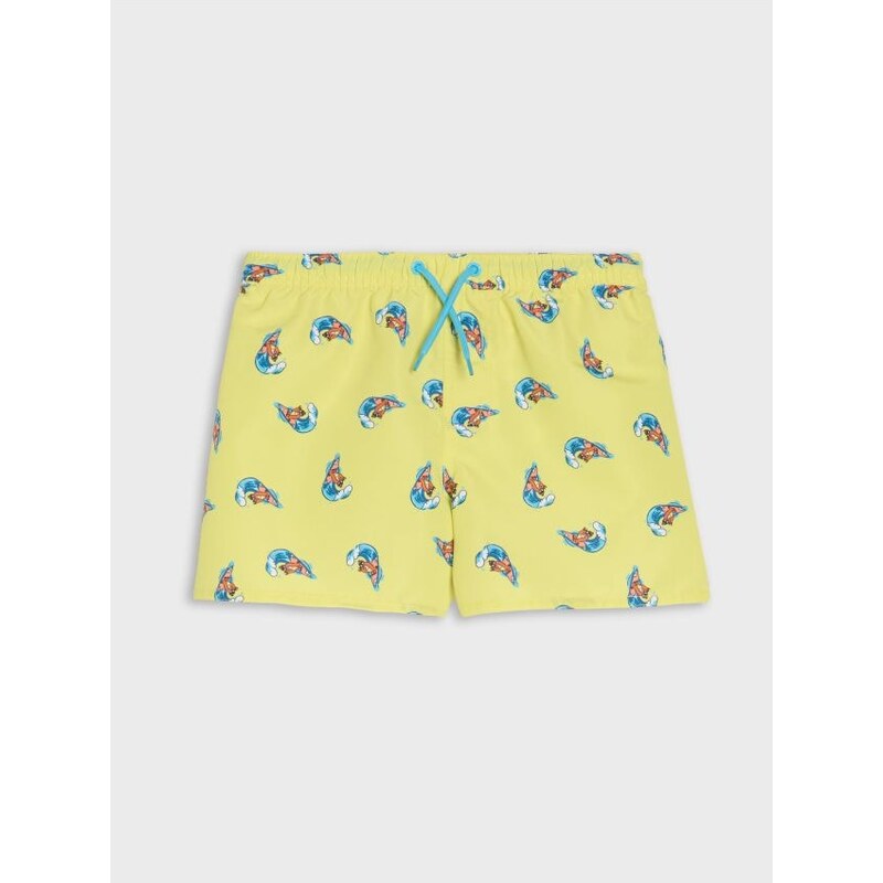 Sinsay - Plavkové šortky - neónová žltá 65743073