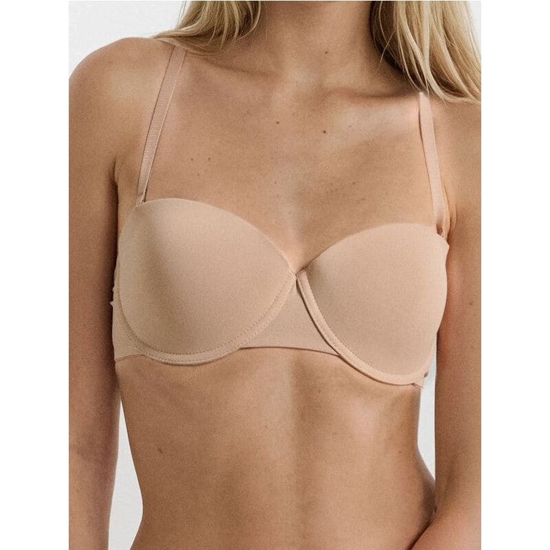 Sinsay - Balkonetka s odnímateľnými ramienkami - telová 65738259