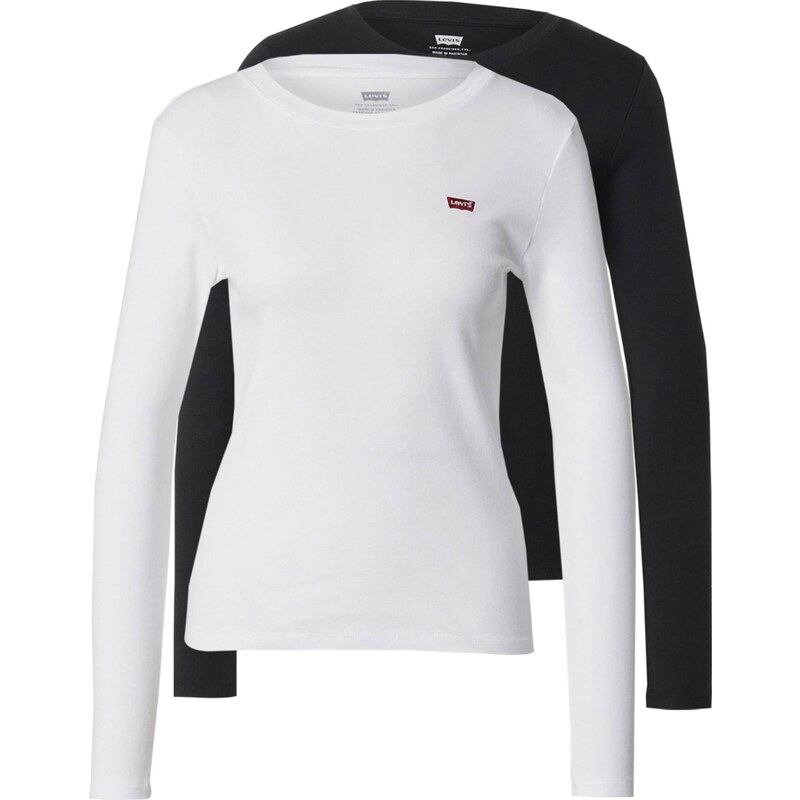 LEVIS Tričko Essential Long Sleeve Tee (2-Pack) červená / čierna / 65026070