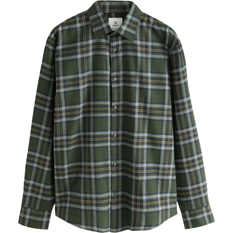 Next Košeľa tmavomodrá / tmavožltá / olivová / šedobiela 65658257