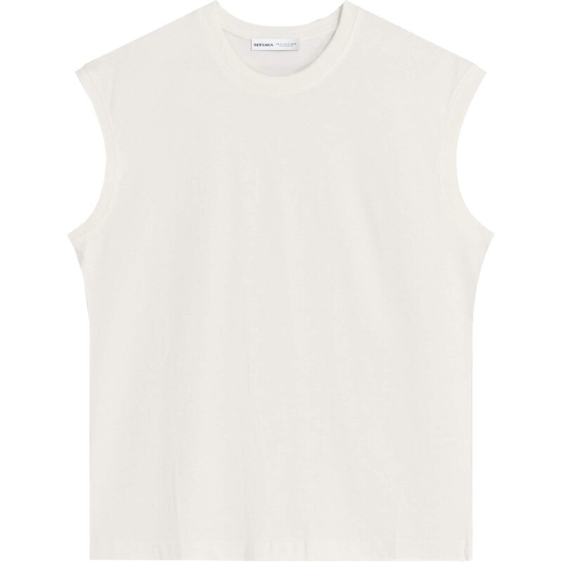 Bershka Tričko šedobiela 65887308