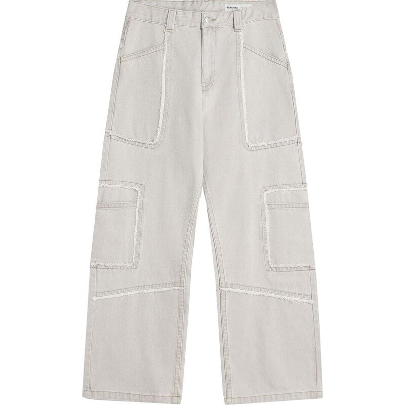 Bershka Džínsy svetlosivá 65887319