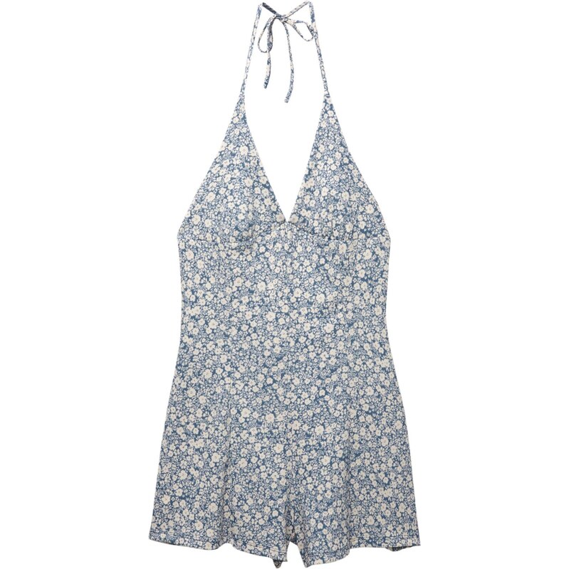 Pull&Bear Overal modrá / biela 65888158