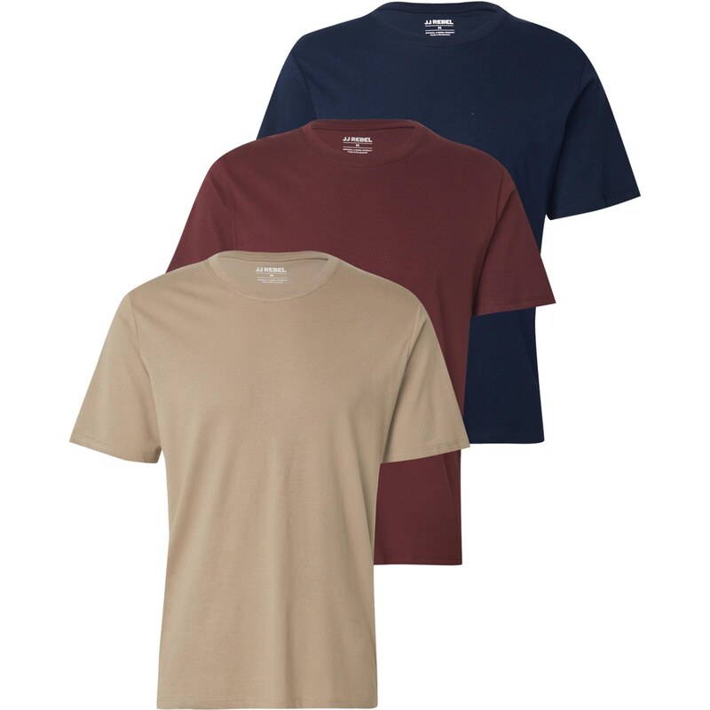 JJ Rebel Tričko béžová / tmavomodrá / vínovo červená 65052376