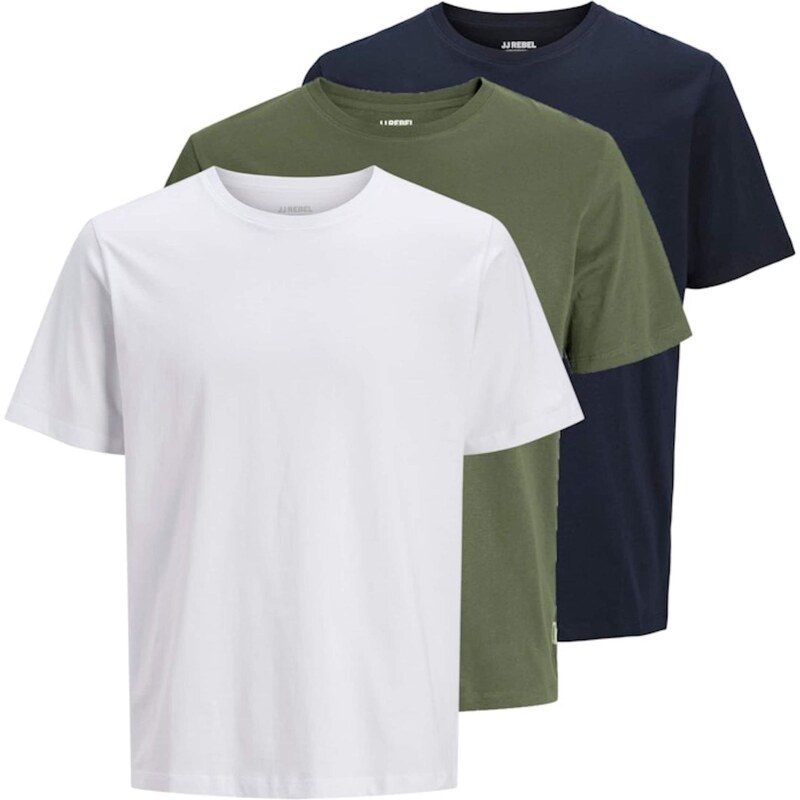 JJ Rebel Tričko tmavomodrá / zelená / biela 65052377