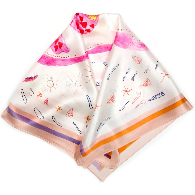 Blaire Dámska hodvábna šatka Luisa s motívom oranžová 64987309