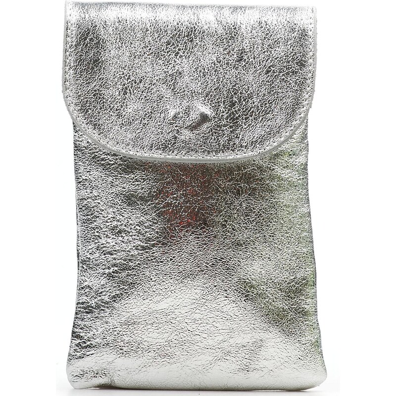 Blaire Kožená kabelka Anita na telefón strieborná 64987607