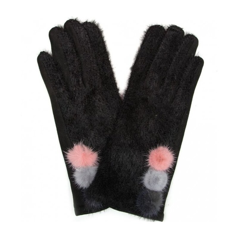 Rukavice Blaire čierne s kožušinou 64988232