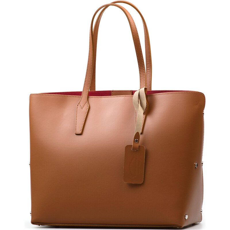 Blaire Kožená kabelka Salita s červeným interiérom koňakovo hnedá 64988406