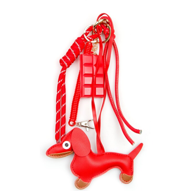 Blaire Prívesok na kabelku pes červený 64994894