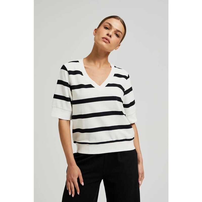 Marisse Womens Sweatshirt Z-Bl-4510 Black_Off White 65004375